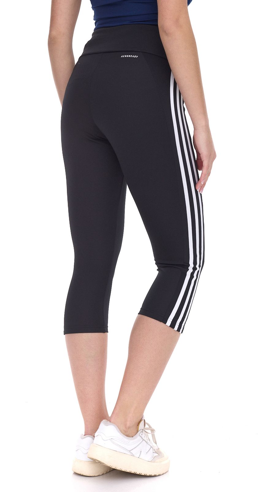adidas Designed to Move High-Rise 3-Streifen Sport 3/4-Tight Damen Sport-Leggings mit AeroReady Fitness-Hose Capri-Leggings GL3985 Schwarz