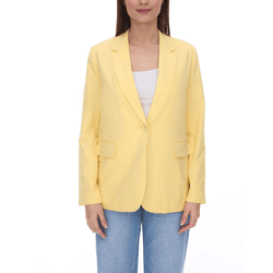 AjC Damen Blazer hüftlanger Boyfriend-Blazer mit Innenfutter und Ein-Knopf-Verschluss 53438757 Gelb
