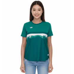 Outfitter OCEAN FABRICS TAHI Damen nachhaltiges Training-Shirt mit Mesh-Einsätzen Fitness-Shirt Kurzarm-Shirt OUT-W-1021-OTW-23 Grün