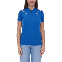 Kappa X ALPINE Formel 1 Team Ocon Gasly Damen Polo-Hemd mit HydroWayProtection Baumwoll Kurzarm-Shirt 35163WW AF1 063 Blau