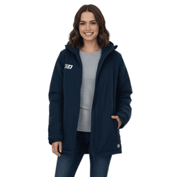 Outfitter OCEAN FABRICS TAHI Damen nachhaltige Winter-Jacke mit verstellbarer Kapuze Herbst-Jacke OUT-W-1035-OTW-42 Dunkelblau