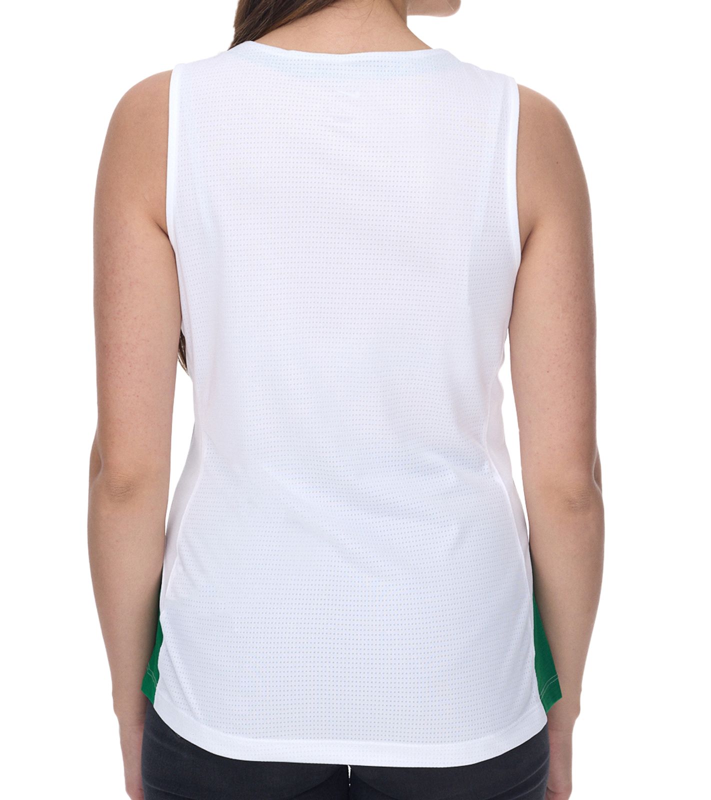NIKE Team Fitness Damen Tank-Top mit DryFit Sport-Shirt Trainings-Shirt NT0211-104 Wei&szlig;/Gr&uuml;n