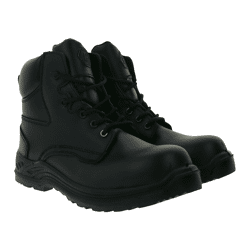 BLACKROCK Defender Damen wasserabweisende Sicherheits-Schuhe S3 aus Echtleder Arbeits-Stiefel mit HRO-Sohle Schnür-Schuhe CF2408 Schwarz