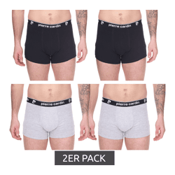 2er Pack Pierre Cardin Herren Baumwoll-Boxershorts Unterwäsche R808 Schwarz oder Grau