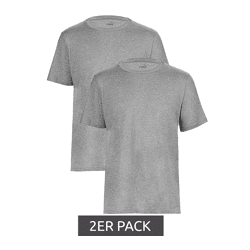 2er Pack PUMA Base Kinder Sport-Shirt für Jungen & Mädchen nachhaltiges Baumwoll T-Shirt mit Logo 678577 01 Grau meliert