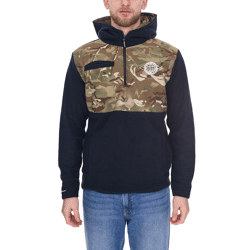 Denim Project Men's Fleece Sweatshirt with Camouflage Pattern Winter Hoodie DP-10022-003 4341 Black/Green