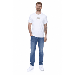 STAPLE Montrose Herren Baumwoll-Shirt mit großem Vogel-Rückenprint T-Shirt Rundhals-Shirt 2209C6996 Weiß
