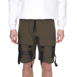 vsct Spencer Herren Bermuda-Shorts Beintaschen mit Zierschnallen kurze Cargo-Hose 5643273 Khaki