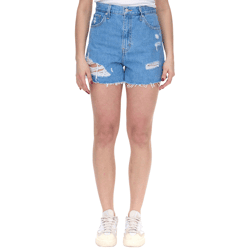 LEVI´S High Waisted Mom-Shorts für Damen im Destroyed-Look Denim kurze Hose A19650010 Blau