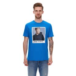 Mercedes-Benz AMG Petronas F1 MAPF1 Portrait Herren Baumwoll-Shirt mit George Russel Print Rundhals-Shirt 701222296 001 Blau