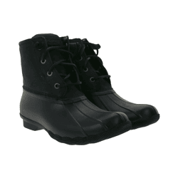 SPERRY Saltwater Damen Boots wasserdichte Stiefelette mit Echtleder und Wave-Siping-Technologie STS88108 Schwarz