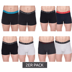 2er Pack Kappa Herren Boxershorts mit Marken Schriftzug und Logo Unterhose in verschiedenen Farben wie Schwarz, Grau, Anthrazit und Blau
