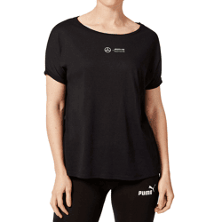 Mercedes-Benz AMG Petronas F1 Lewis Hamilton #44 Tee Damen T-Shirt mit großem Hamilton 44-Print Baumwoll-Shirt 701202249 001 Schwarz