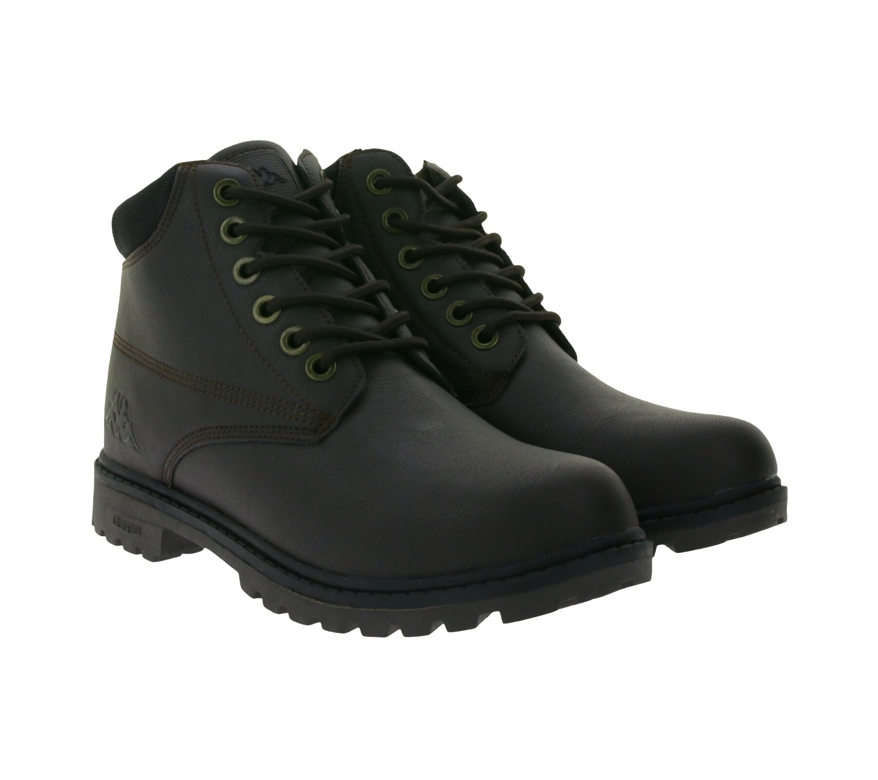 Kappa Logo Tennessee 2 Herren Winter-Stiefelette Schn&uuml;r-Boots in Kunstleder-Optik 303UY90-938 Dunkelbraun