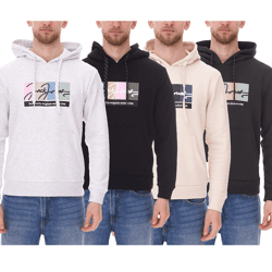 JACK & JONES Herren Kapuzen-Pullover mit Baumwollanteil Langarm-Shirt mit farblichen Akzenten 12262421 Schwarz, Weiß, Grün oder Beige