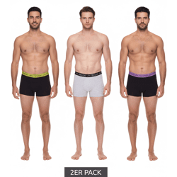 2er Pack Kappa Herren Boxershorts stylische Unterhosen 351K1JW Schwarz, Blau, Rot, Grau, Weiß