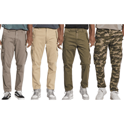 REDEFINED REBEL Jolan Herren Cargo-Hose im Utility-Look Anti Fit Baumwoll-Hose Ankle-Stil mit Tunnelzug am Beinende 226027 Camouflage, Brau