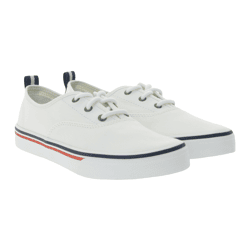 SPERRY Crest CVO Canvas Damen Freizeit-Sneaker mit Memory-Foam Sohle Alltags-Schuhe Schnür-Schuhe STS84828 Weiß/Braun