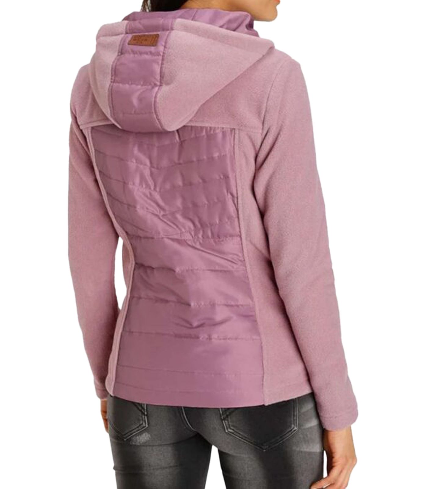 KangaROOS Damen Fleece-Jacke nachhaltige Steppjacke mit Kapuze &Uuml;bergangs-Jacke 49600062 Rosa