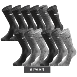 6 Paar PUMA Crew-Socken dickere Business-Strümpfe mit gepolsterten Fußbereich Baumwoll-Socken atmungsaktive Alltags-Socken lange Strümpf