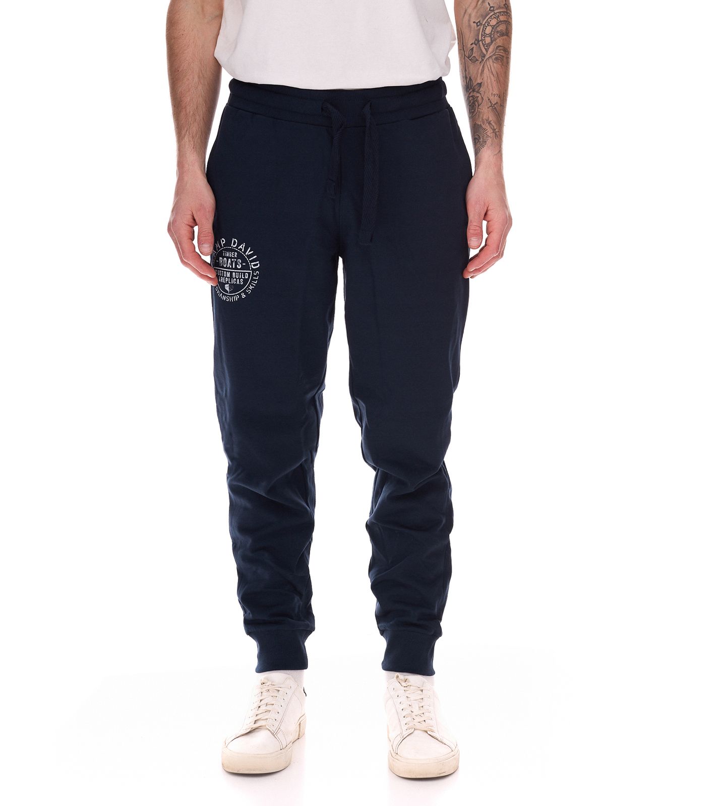 CAMP DAVID Herren Jogging-Hose mit Baumwollanteil Sweat-Hose Trainings-Hose 428251 2301 Dunkelblau