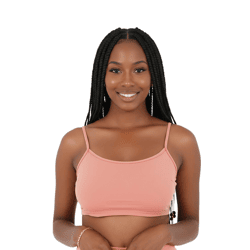 Sixth June Damen Crop-Top mit verstellbaren Spaghettiträgern ärmelloses Baumwoll-Shirt 32965 Lachsrosa