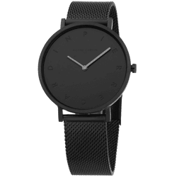 Pierre Cardin Damen Armband-Uhr schlichtes Ziffernblatt analoge Quarz-Uhr mit Edelstahl-Armband 3ATM 39mm CBV.1054 Schwarz