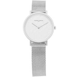 Pierre Cardin Damen Armband-Uhr analoge Quarz-Uhr mit Edelstahl-Armband 3ATM 31mm CBV.1508 Silber