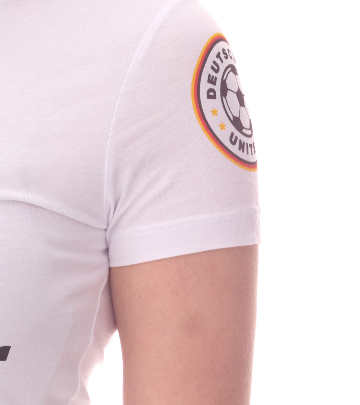 Damen ebay Fu&szlig;ball-Fan-Shirt Baumwoll-Rundhals-Shirt mit R&uuml;ckennummer DFB Deutschland-Shirt Jubelsommer 900418 Wei&szlig;