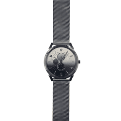 Pierre Cardin Herren Armband-Uhr mit Multi-Ziffernblatt und Farbverlauf analoge Quarz-Uhr mit Edelstahl-Armband 3ATM 44mm CPI.2059 Silber/B