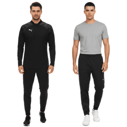 PUMA teamCup Herren Troyer-Pullover oder Jogging-Hose mit DryCell-Technologie Trainings-Shirt grafischem Design Sport-Hose Fitness-Pullover