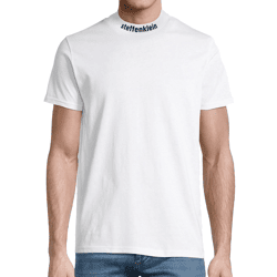 steffen klein Herren T-Shirt Baumwoll-Shirt mit Logo-Schriftzug am Hals Rundhals-Shirt 906261 Weiß