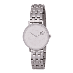 Pierre Cardin Damen Armband-Uhr mit Marken-Kürzel-Print analoge Quarz-Uhr 3ATM 31mm CBV.1539 Silber