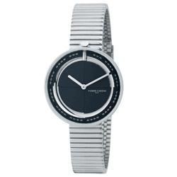 Pierre Cardin Damen Armband-Uhr zeitloses Ziffernblatt analoge Quarz-Uhr mit Edelstahl-Armband 3ATM 32mm CMA.0008 Silber/Schwarz