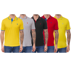 U.S. POLO ASSN. Men's Polo Shirt, Basic Shirt, Cotton Shirt, Short-Sleeve Shirt in Various Colors