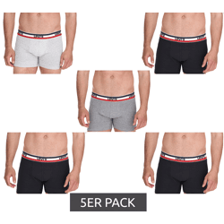 5er Pack LEVI`S Herren Boxershorts Baumwoll-Unterwäsche mit farblichen Akzenten am Bund 701224335 Schwarz/Grau
