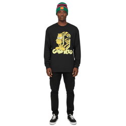 RE:COVERED X nickelodeon Herren Rundhals-Shirt mit Garfield-Druck Baumwoll-Longsleeve MMNICK323 Schwarz