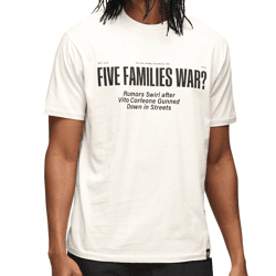 RE:COVERED X The Godfather Herren Baumwoll-Shirt mit großem Schriftzug-Print Kurzarm-Shirt MMVCM306 Beige