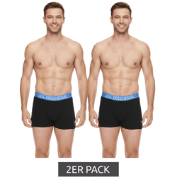 2er Pack U.S. POLO ASSN. Herren Boxershorts atmungsaktive Baumwoll-Unterhose Unterwäsche 011601_US16133_02 999 Schwarz/Hellblau
