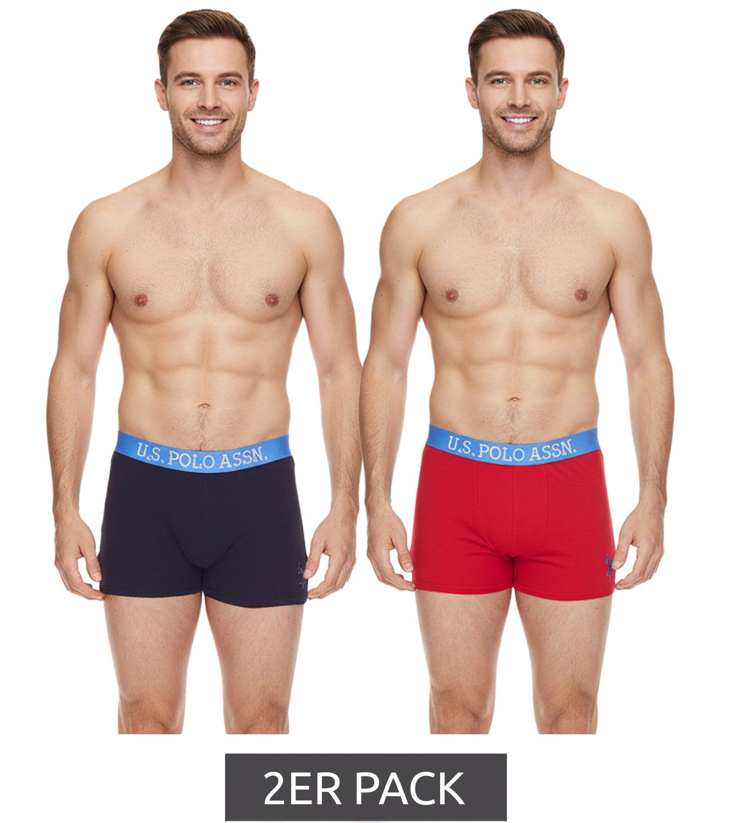 2er Pack U.S. POLO ASSN. Herren Boxershorts atmungsaktive Baumwoll-Unterhose Unterw&auml;sche 011601_US16133_02 999 Dunkelblau/Hellblau/Rot