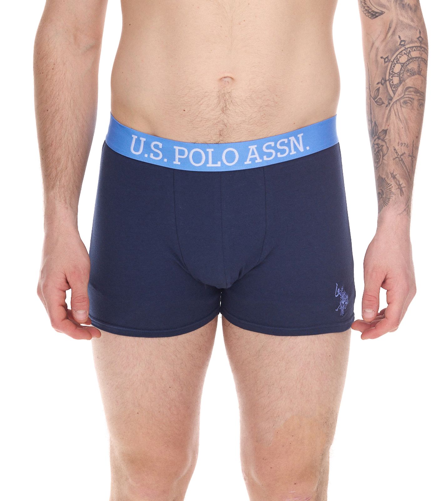 2er Pack U.S. POLO ASSN. Herren Boxershorts atmungsaktive Baumwoll-Unterhose Unterw&auml;sche 011601_US16133_02 999 Dunkelblau/Hellblau/Rot