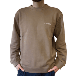 STONES Herren Pullover Baumwoll-Sweater Rundhals-Sweater Oversize-Sweater 400gsm Sweatshirt Braun
