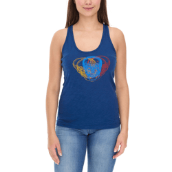 ROCKUPY Neoh Damen Tank-Top mit Totenkopf-Print Baumwoll-Shirt Sommer-Shirt 218006 Dunkelblau
