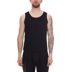 STONES Herren Tank Top Baumwoll-Shirt Basic-Top Rundhals-Top Achsel-Shirt Unterhemd Schwarz