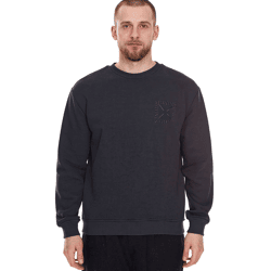 STONES Herren Basic-Pullover moderner Baumwoll-Sweater Sweatshirt Langarm-Shirt 400gsm Dunkel-Grau