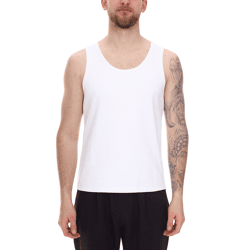 STONES Herren Tank Top modernes Muskel-Shirt aus Baumwolle Rundhals-Top Unterhemd Weiß