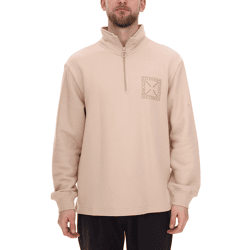 STONES Herren Sweater mit Reißverschluss moderner Troyer-Pullover mit Stehkragen Baumwoll-Pullover 400gsm mit Logo-Stick Oversized-Fit Bei