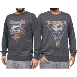 RE:COVERED X Jurassic Park Herren Rundhals-Pullover mit ‎‎T-Rex 1993 oder Raptors on Tour 1993 Vintage-Print Langarm-Shirt Sweat-Shirt 