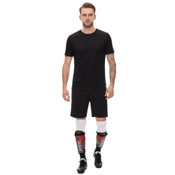 masita TEXAS Schienbeinschoner für Fußball mit Klettverschluss und EVA-Stoßdämpfer 7101 Schwarz/Rot/Weiß