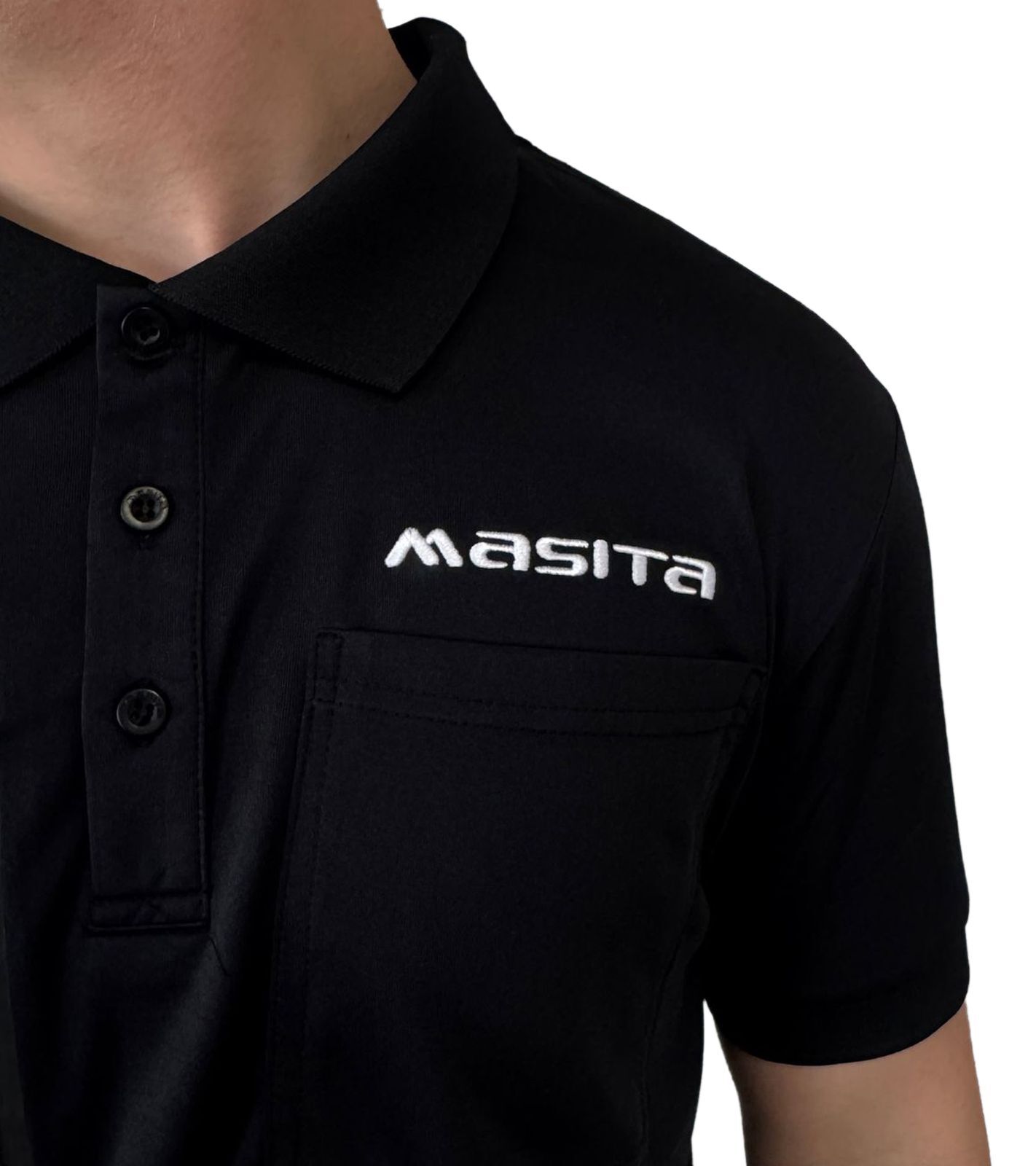 masita Herren Fitness-T-Shirt mit ClimaTech+ Technologie und Reißverschluss Brusttasche Kurzarm-Shirt Polo-Shirt Sport-T-Shirt 2014 1500 S